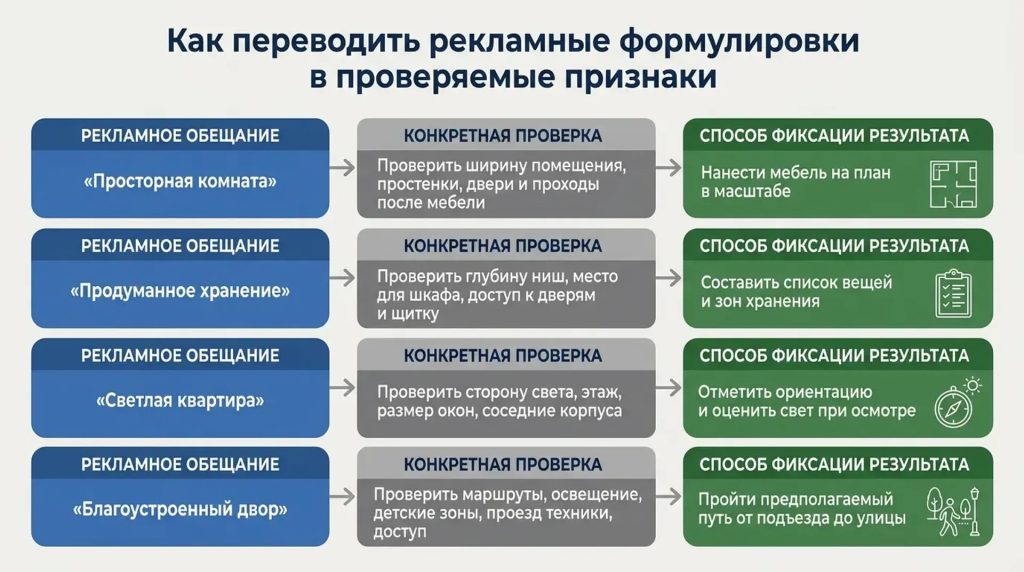 Как переводить рекламные формулировки в проверяемые признаки